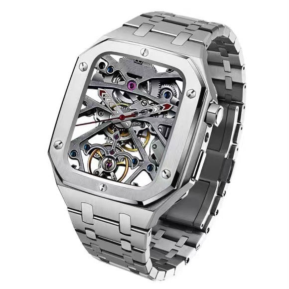 Sleek Silver Apple Watch Case Set