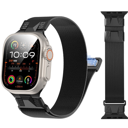 Stainless Steel Mesh Watch Strap with Secure Clasp