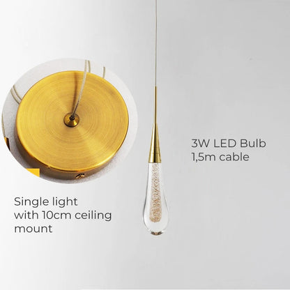 Modern Glass Drop LED Pendant Light