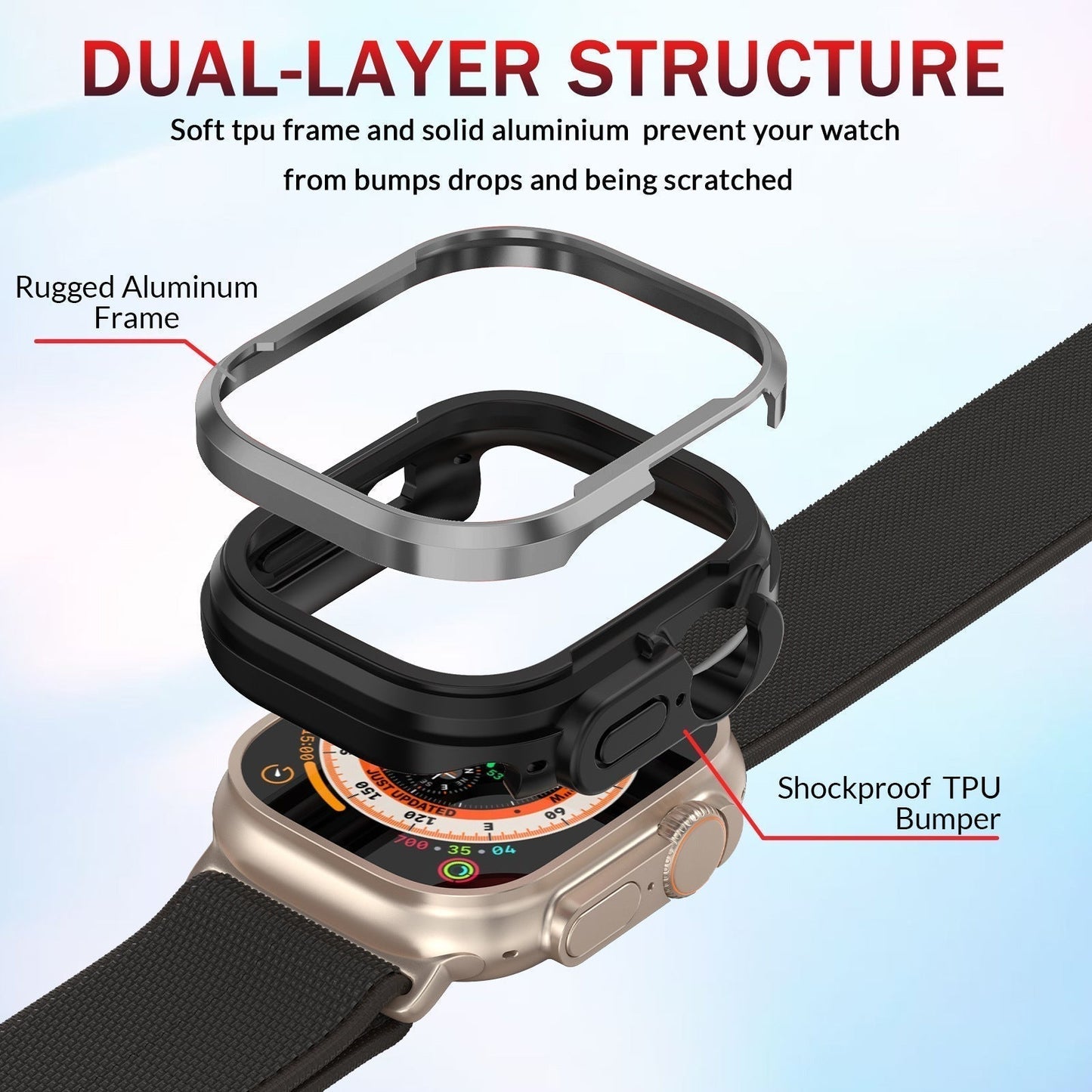 Durable Metal Protective Case for Smartwatch