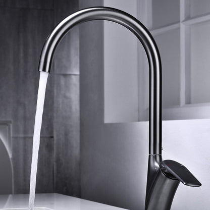 Stainless Steel Kitchen Sink Faucet With Rotating Nozzle