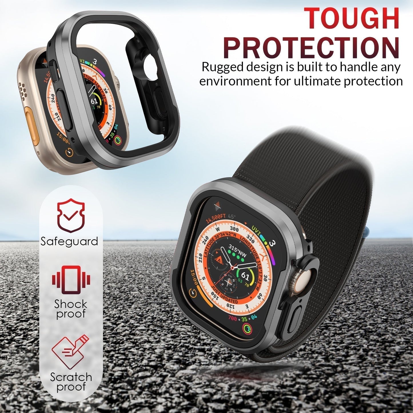 Durable Metal Protective Case for Smartwatch