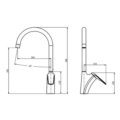 Stainless Steel Kitchen Sink Faucet With Rotating Nozzle