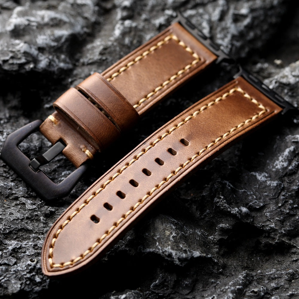Classic Tan Leather Apple Watch Band