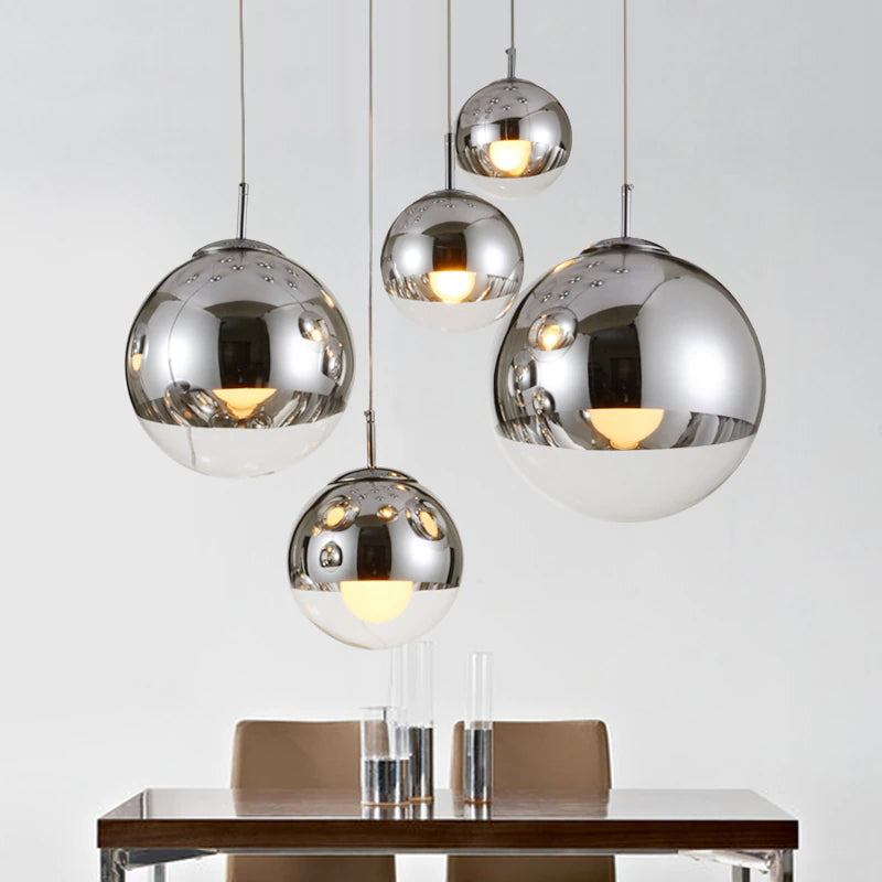 Stunning Glass Pendant Light Clear Globe Chandelier