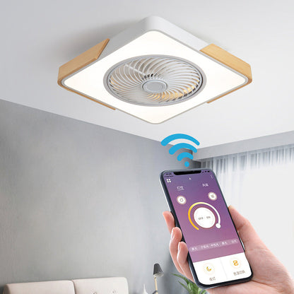 Rustic Wood Ceiling Fan with Efficient LED Lighting