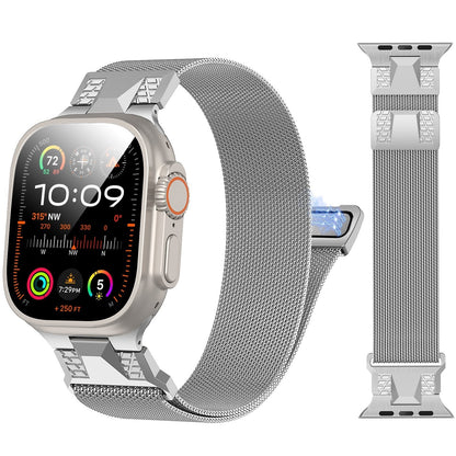 Stainless Steel Mesh Watch Strap with Secure Clasp