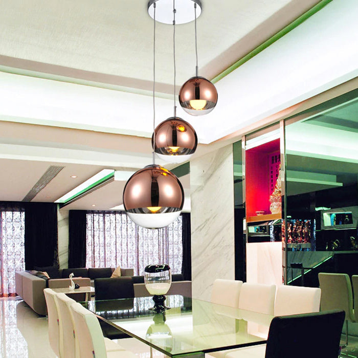 Stunning Glass Pendant Light Clear Globe Chandelier