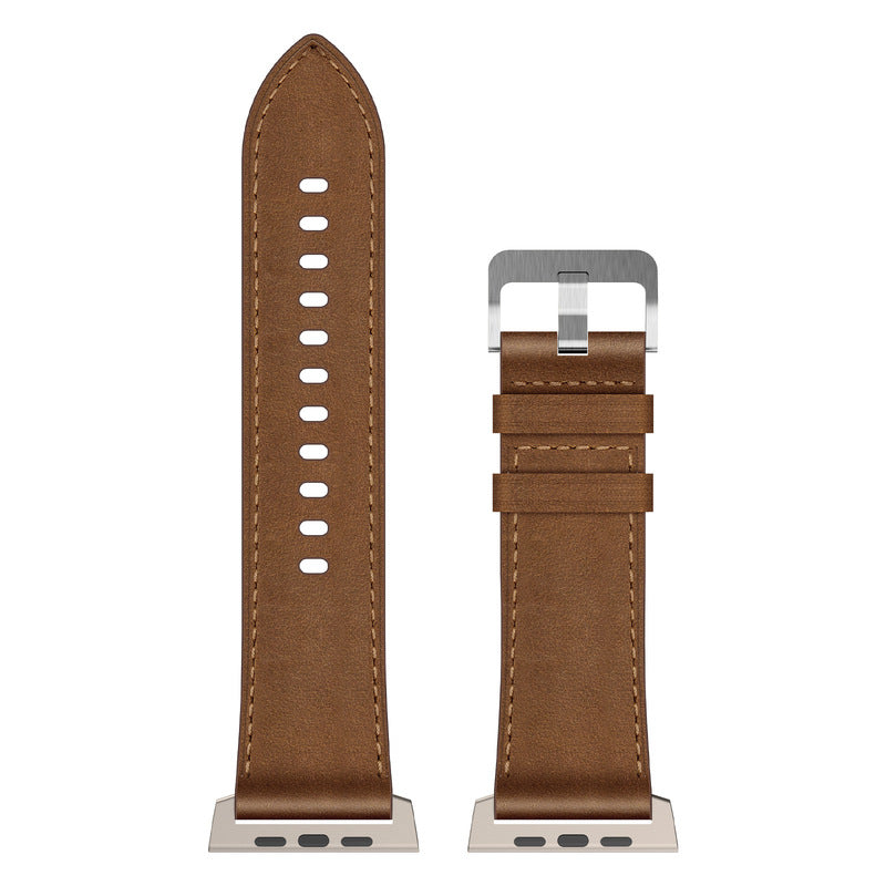 Genuine Brown Leather Watch Strap