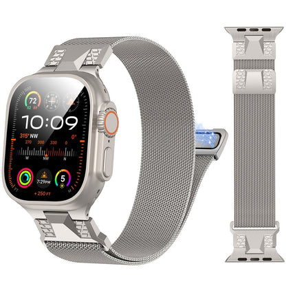Stainless Steel Mesh Watch Strap with Secure Clasp
