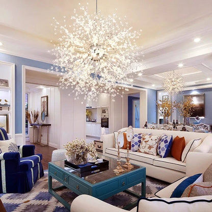 Luxurious Crystal Floral Pendant Light Fixture