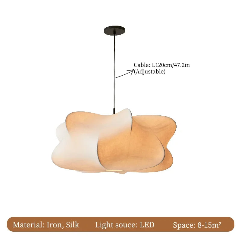 Elegant Asian Inspired Metal Hanging Lamp