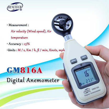 Portable Digital Anemometer With Backlight Display