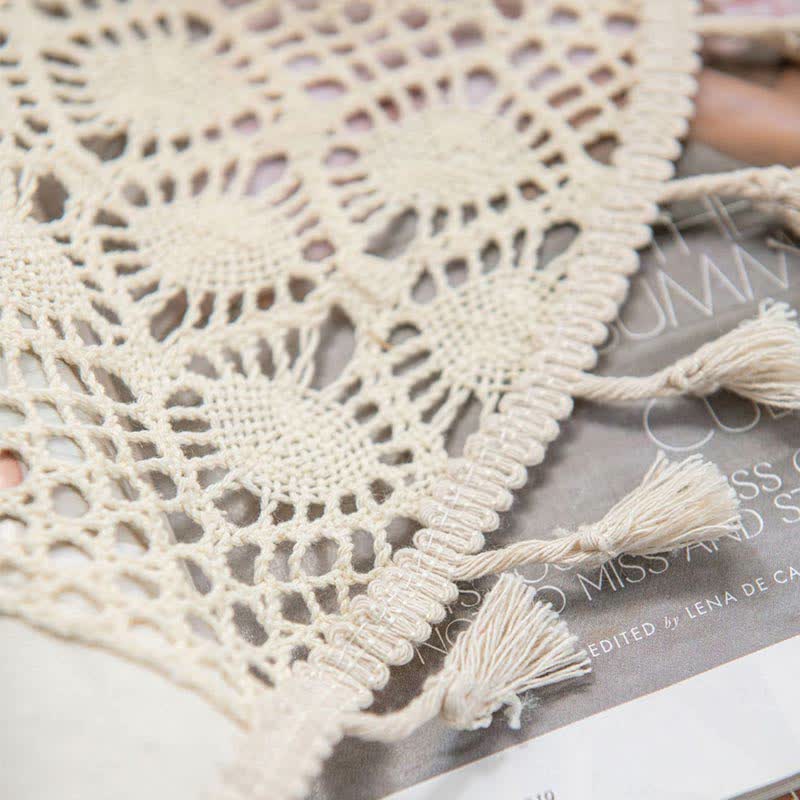 Sheer White Tassel Window Curtain Panel