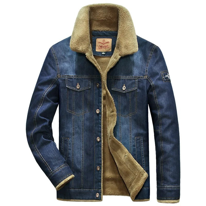 Classic Blue Jacket with Warm Fleece Inside