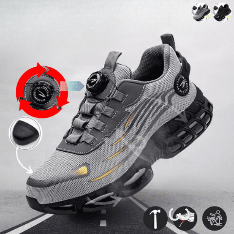 Durable Safety Steel-Toe Work Boots with Adjustable Strap