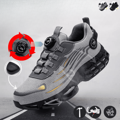 Durable Safety Steel-Toe Work Boots with Adjustable Strap