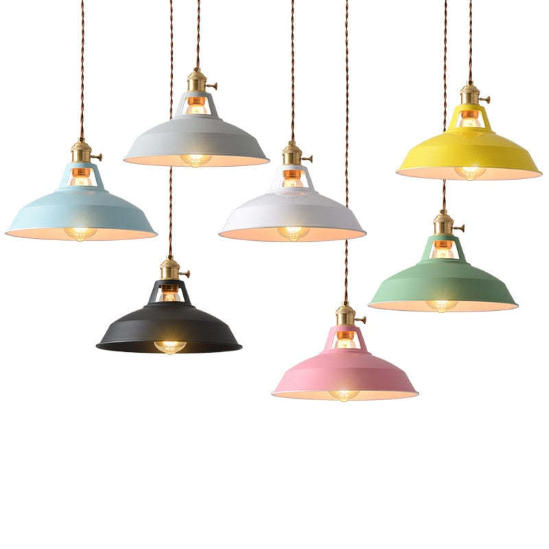 Vibrant Color Metal Drop Pendant Light Fixture