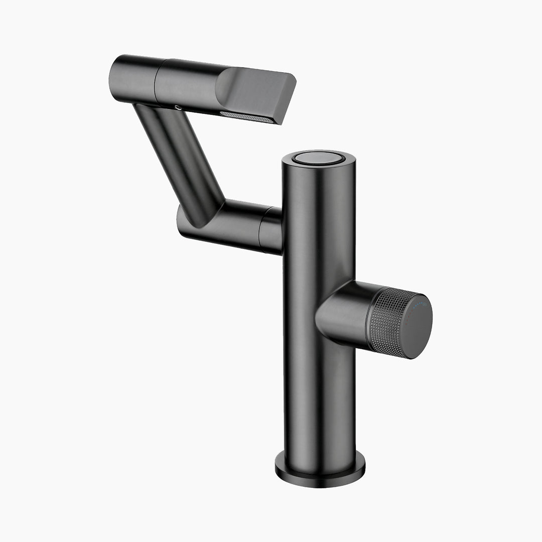 Modern Single Handle Bathroom Faucet with Temp Display