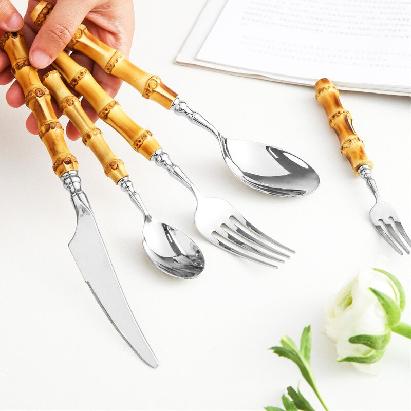  Arashiyama Natural Bamboo Stainless Steel Cutlery Set-3