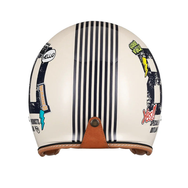 Classic Open Face Motorcycle Helmet DOT Certified