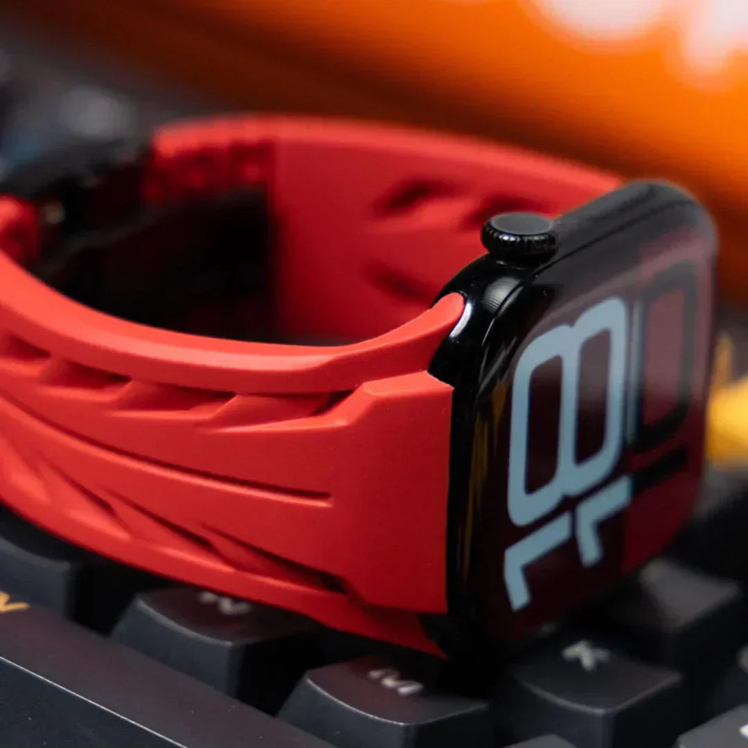 Soft Rubber Apple Watch Band with Metal Clamp
