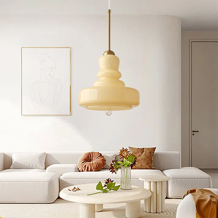 Vintage Round Glass Pendant Lamp