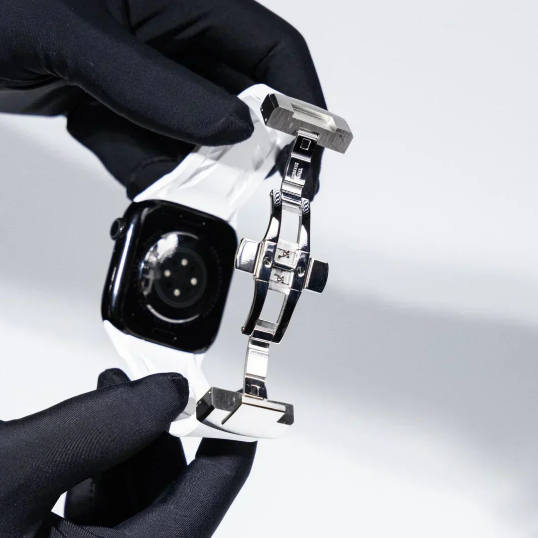 Soft Rubber Apple Watch Band with Metal Clamp