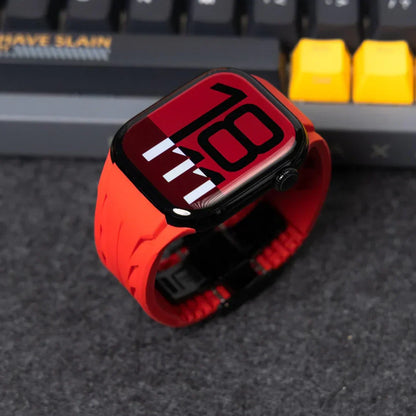 Soft Rubber Apple Watch Band with Metal Clamp