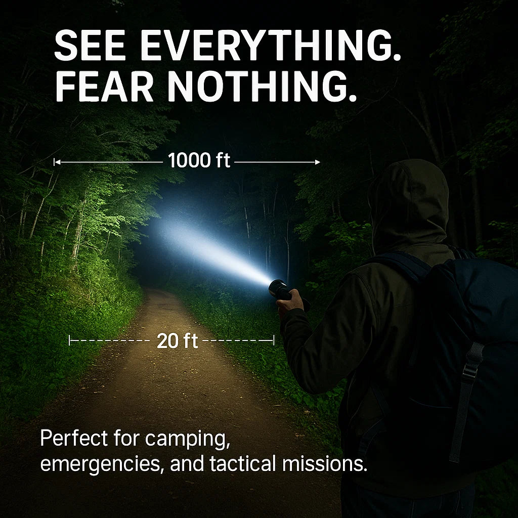 Bright High Power Tactical LED Flashlight With Long Battery