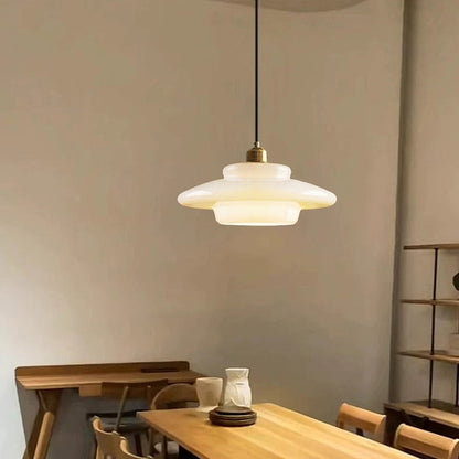 Vintage White Glass Pendant Lamp For Classic Homes