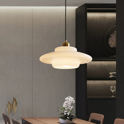 Vintage White Glass Pendant Lamp For Classic Homes
