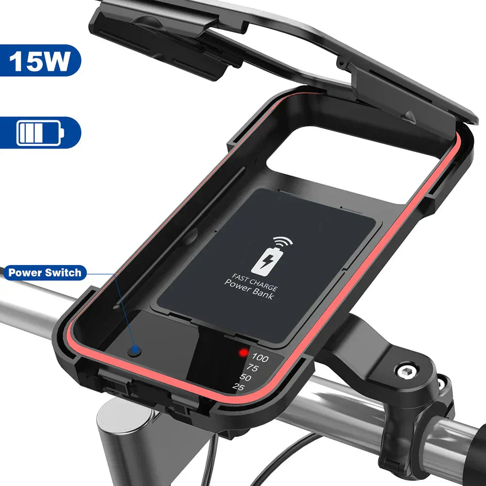 Waterproof Bike Phone Holder With Portable Charger