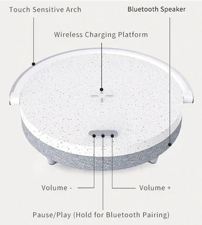Smart 4-in-1 Bedside Table Lamp with Charger and Speaker