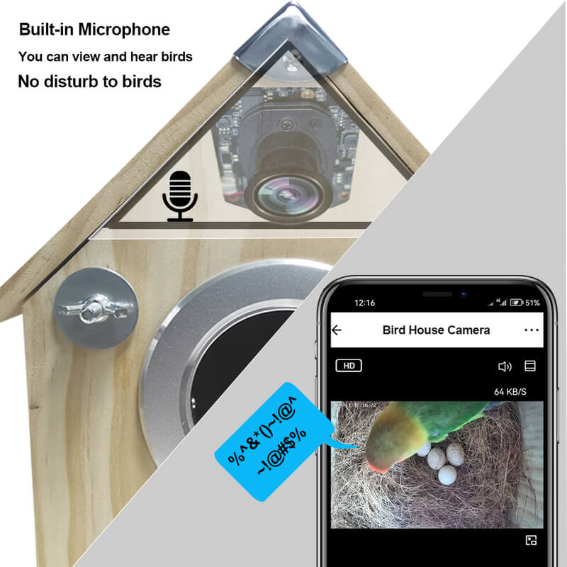 Wildlife Birdhouse Camera Feeder with Night Vision