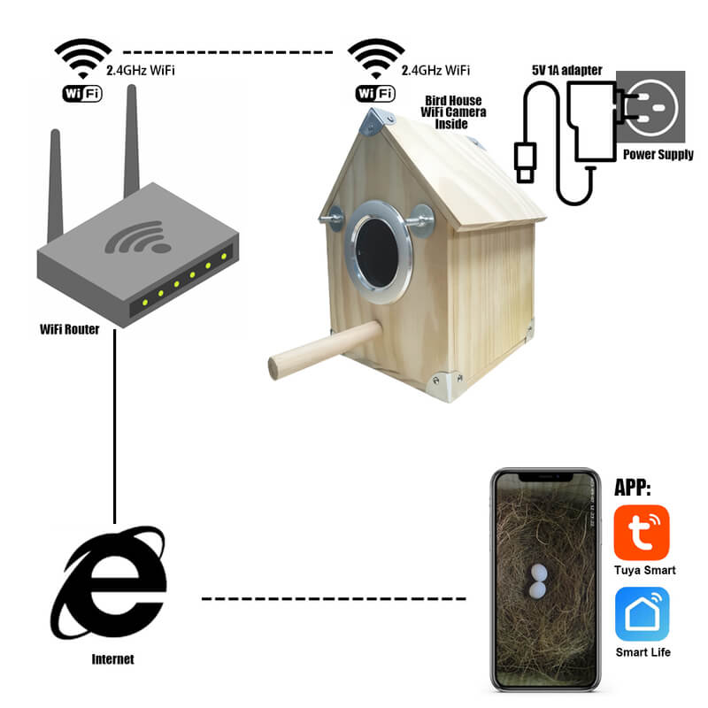Wildlife Birdhouse Camera Feeder with Night Vision