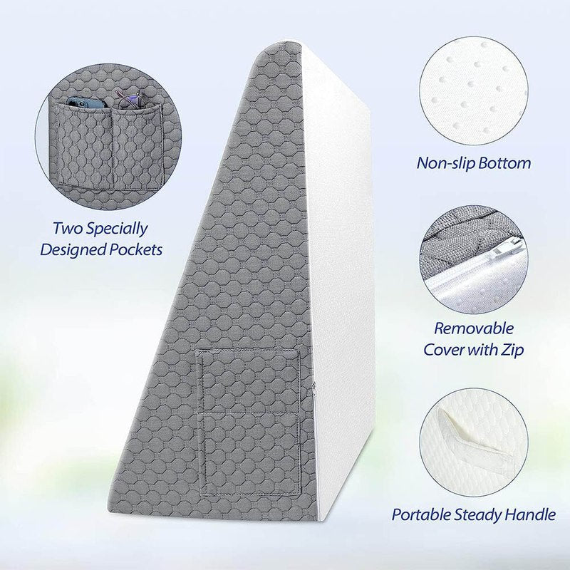 Comfort Foam Bed Wedge Pillow for Back Support
