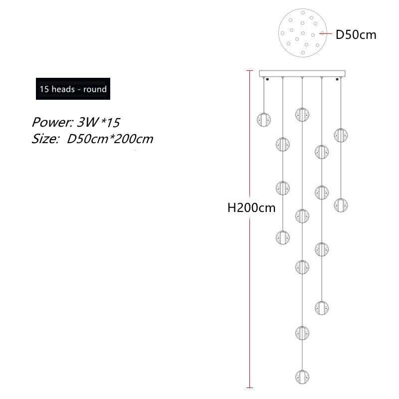 Luxury Crystal Pendant Light with Metal Frame
