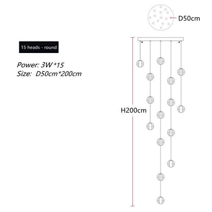 Luxury Crystal Pendant Light with Metal Frame
