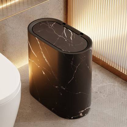 Elegant Stone Waste Basket with Lid