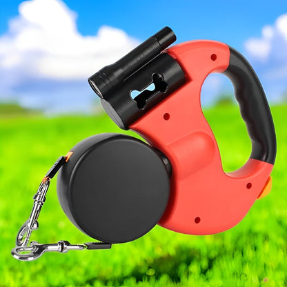 Reflective Pet Leash with Flashlight & Poop Bag Holder - Lusomart