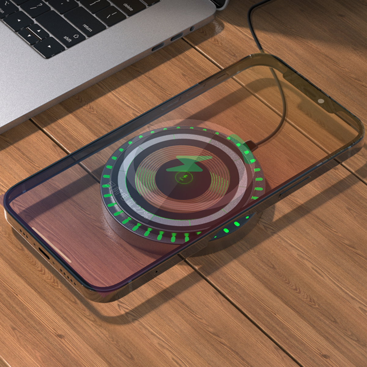 Slim LED Night Light with Wireless Charging Pad