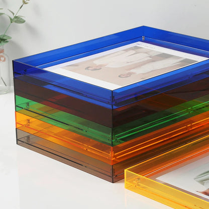 Clear Glass Picture Frame With Color Accent