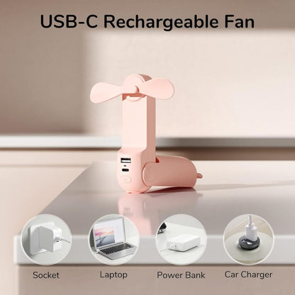 Portable 3 In 1 Mini Fan With LED Light And USB