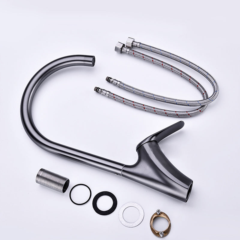 Stainless Steel Kitchen Sink Faucet With Rotating Nozzle