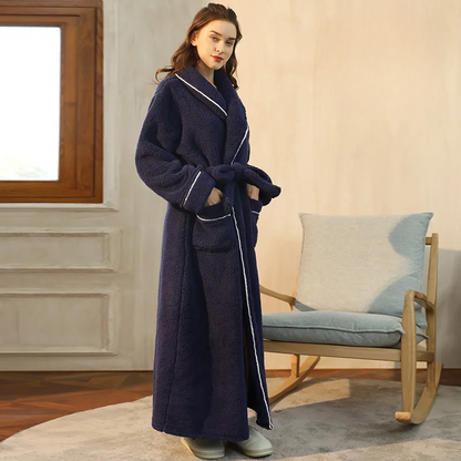 Soft Plush Winter Robe with Adjustable Belt