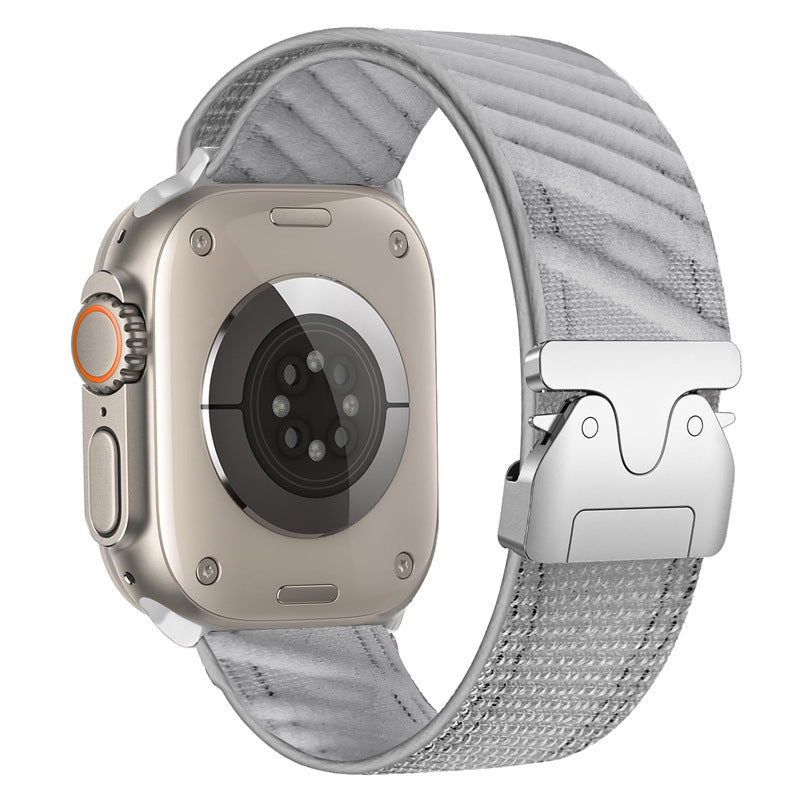 Durable Nylon Strap For Apple Watch With Metal Buckle