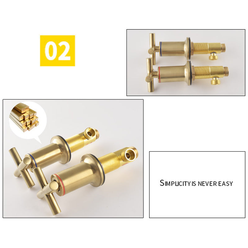 Luxury Gold 3 Hole Bathroom Faucet with Waterfall Spout
