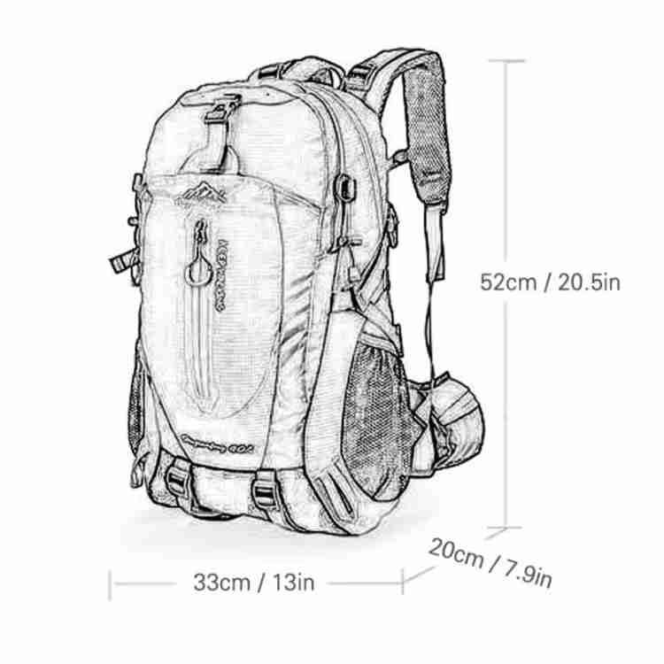 Waterproof 40L Outdoor Trekking Backpack With Extra Compartments