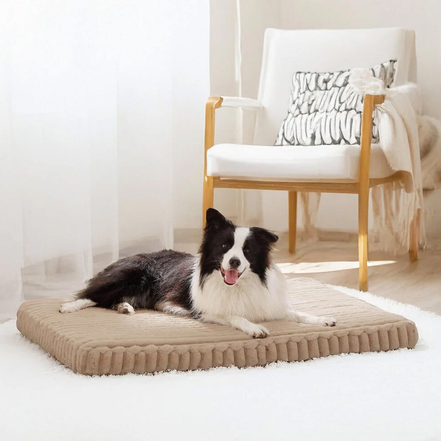 Plush Fake Fur Pet Mattress Comfortable Cozy Support Bed